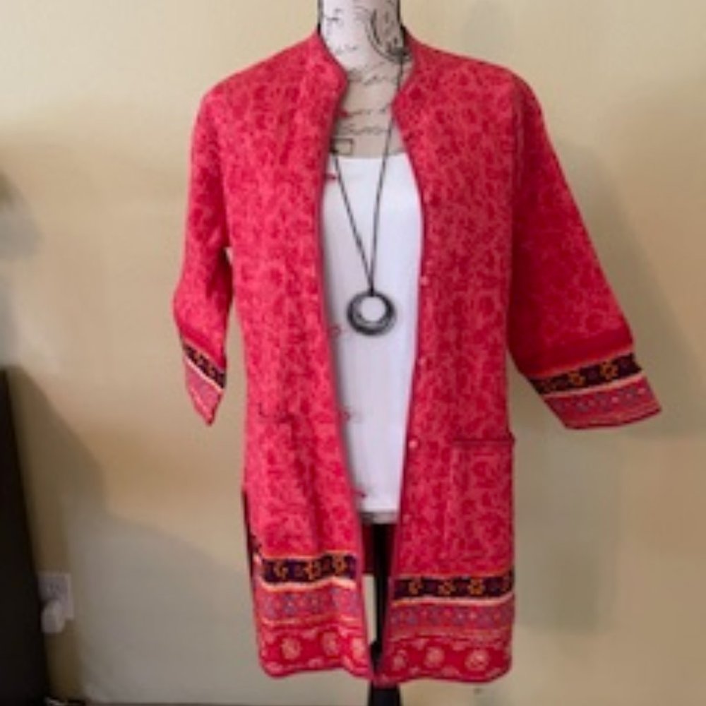 Orvis Multi Colored Long Jacket Large - image 2